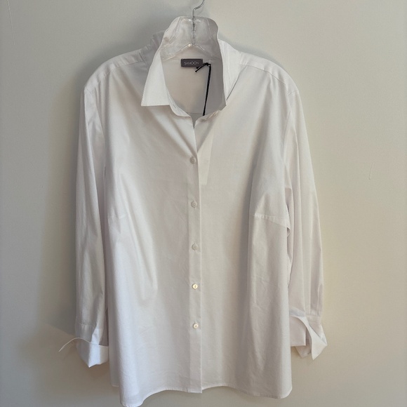 Samoon  Classic White Blouse  76% Cotton 22%Polyester 2% Elastane - Picture 1 of 5